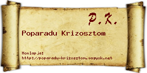 Poparadu Krizosztom névjegykártya